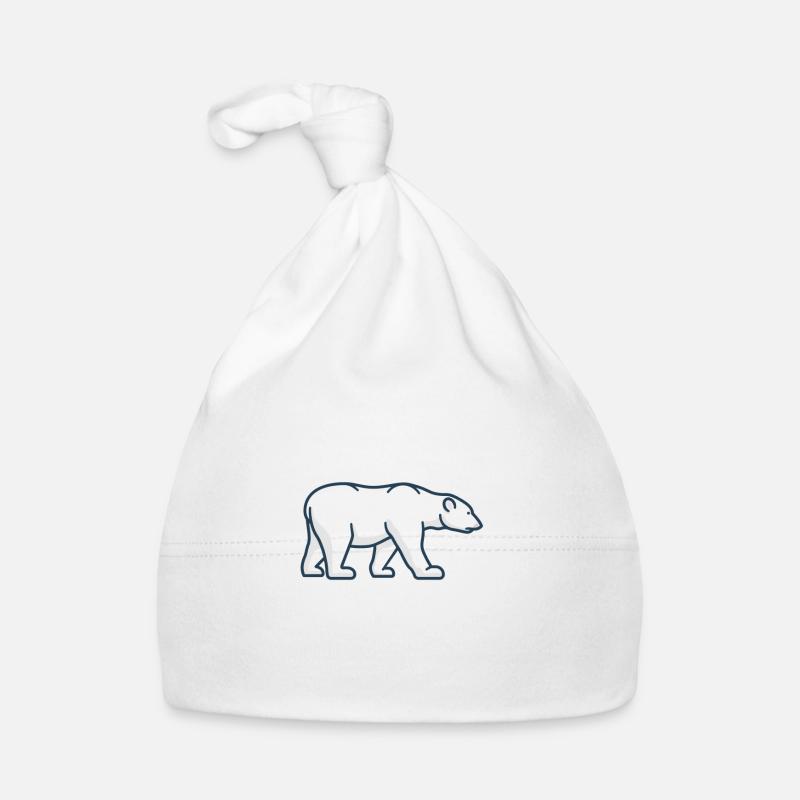 Ours polaire - Bonnet bio Bébé - blanc
