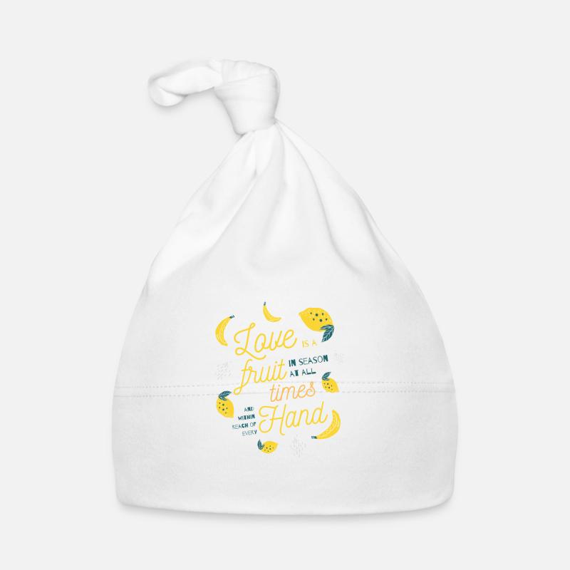 Citation d'amour banane citron jaune mignon - Bonnet bio Bébé - blanc