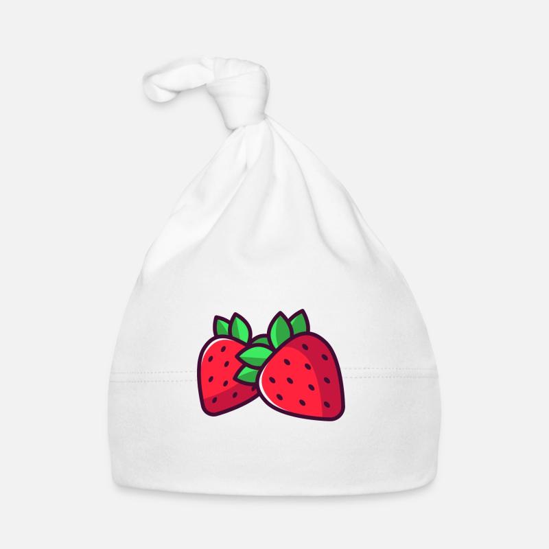 Fraise - Bonnet bio Bébé - blanc