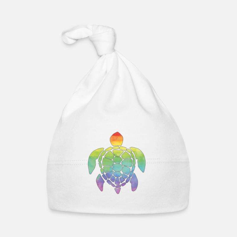 Rainbow turtle Organic Baby Cap
