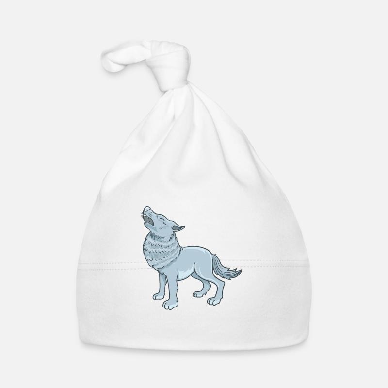 Loup de dessin animé Bonnet bio Bébé