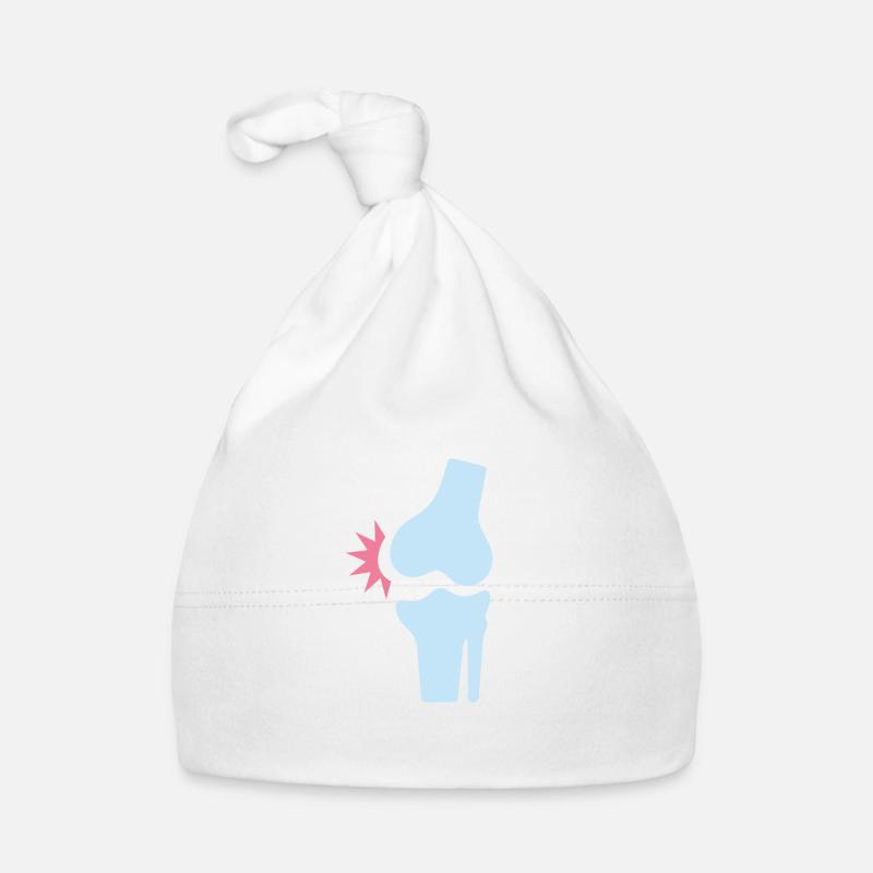 Douleur au genou - Bonnet bio Bébé - blanc