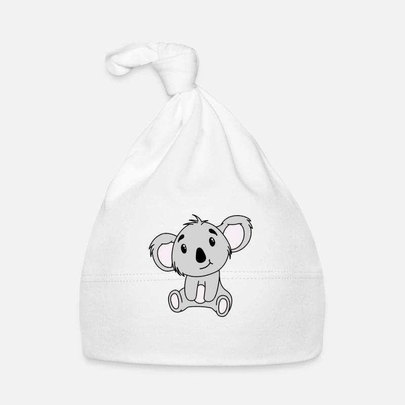 Mignon bébé Koala Bear - Bonnet bio Bébé - blanc