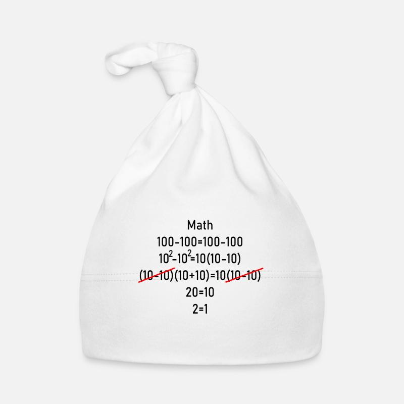 Mathematik - Baby Bio-Mütze - Weiß