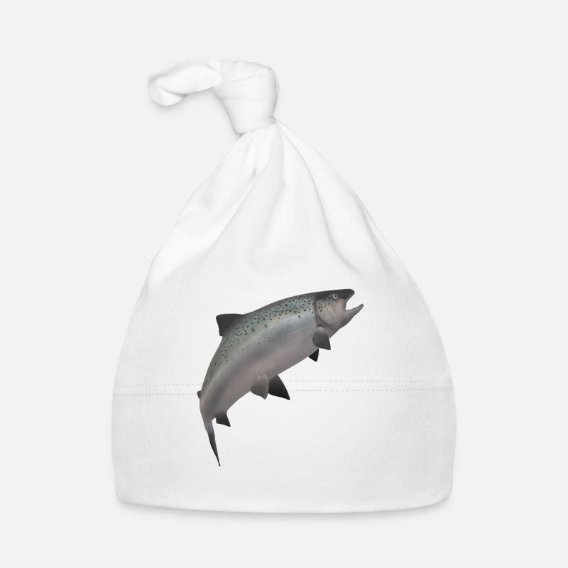 3D salmon Organic Baby Cap