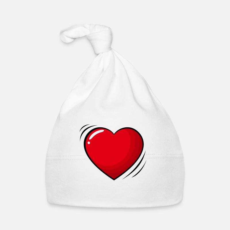 Großes rotes Herz Baby Bio-Mütze