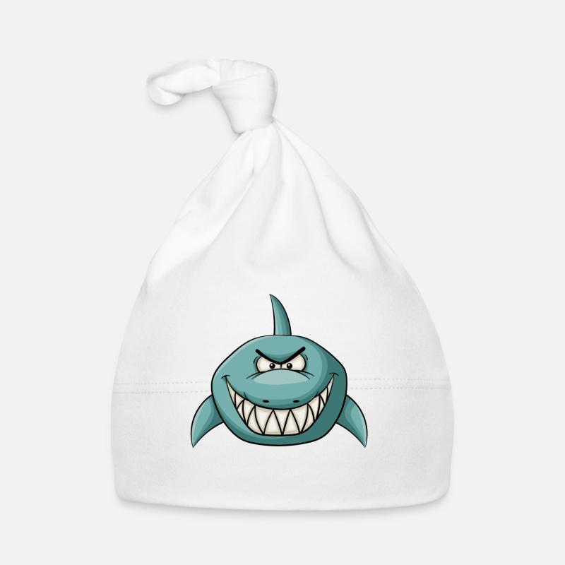 Evil grinning shark Organic Baby Cap