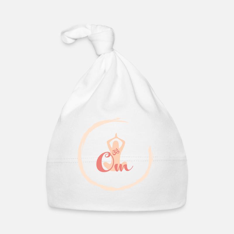 Om abricot - Bonnet bio Bébé - blanc