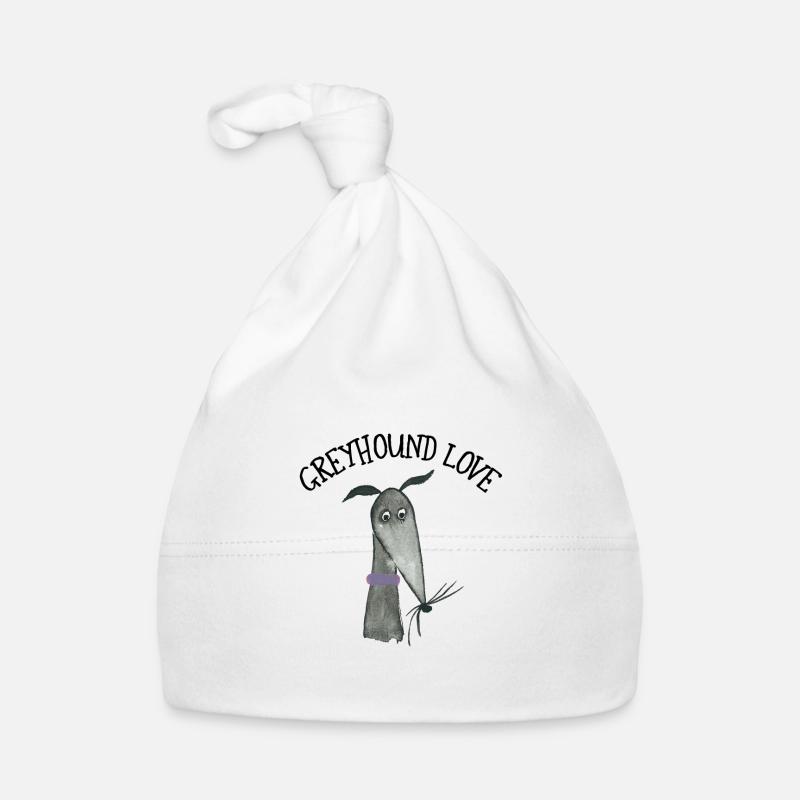 Greyhound Love black greyhound Organic Baby Cap