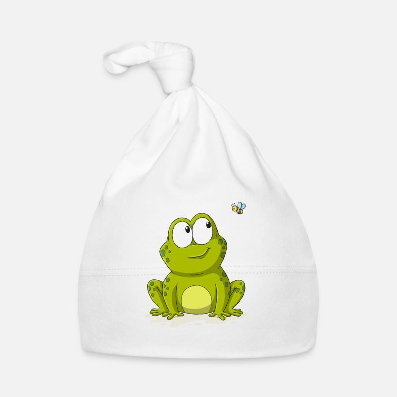 Grenouille mignonne avec abeille Bonnet bio Bébé