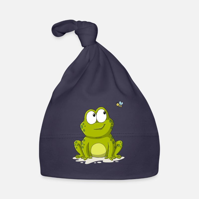 Cute frog with bee Organic Baby Cap