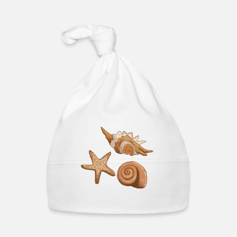 Muscheln und Seesterne Baby Bio-Mütze