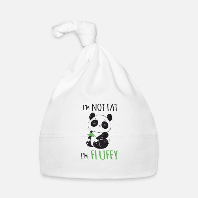 I'm not fat I'm fluffy funny panda bear design Organic Baby Cap