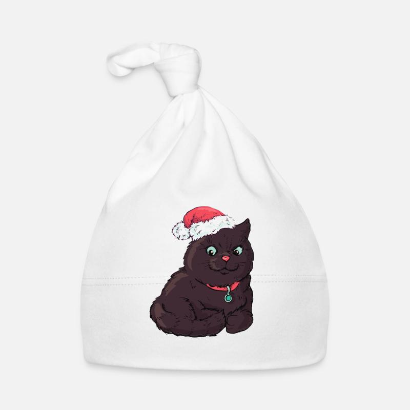 Cat - Organic Baby Cap - white