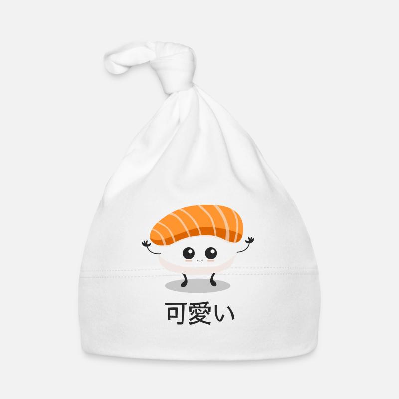 Sushi kawaii - Bonnet bio Bébé - blanc