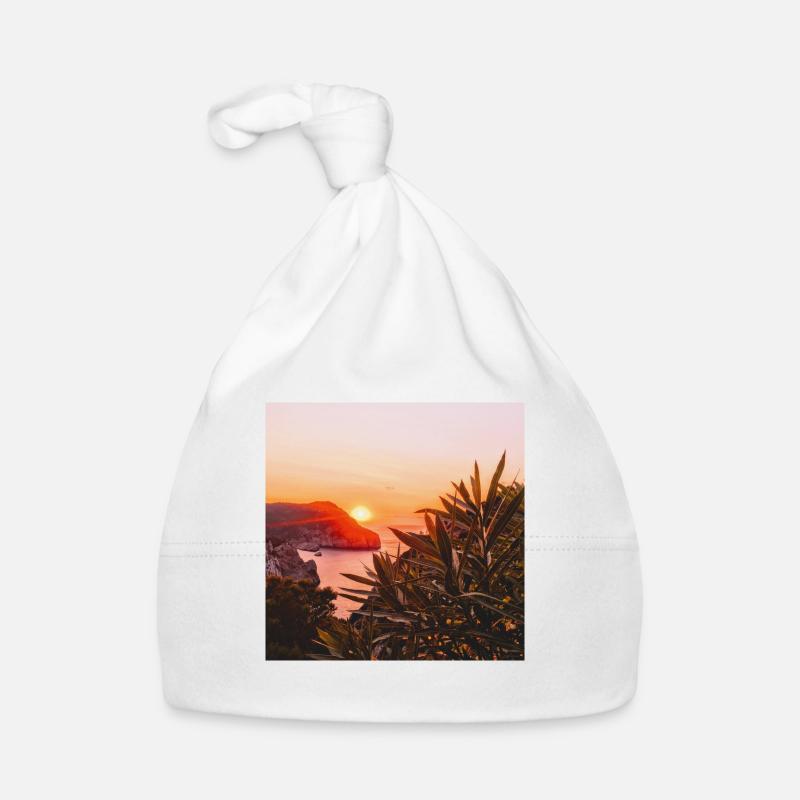 Ibiza sunset Organic Baby Cap