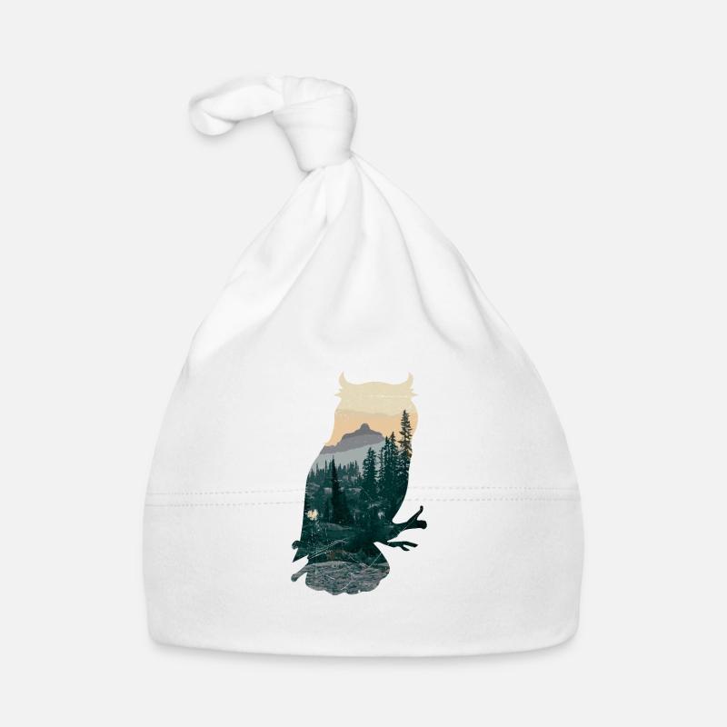Chouette Animal Double Exposition Idée cadeau drôle Bonnet bio Bébé