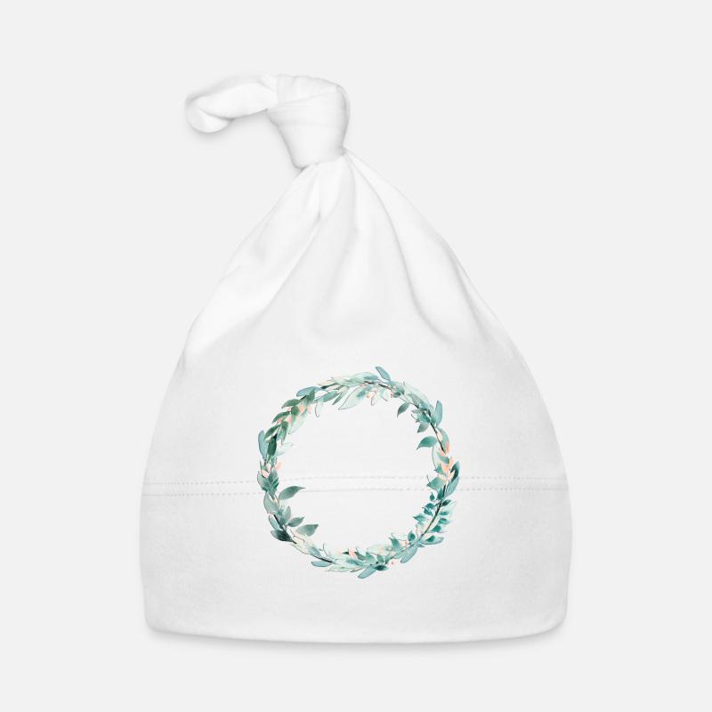 Couronne de verdure et blush à la mode personnalisable Bonnet bio Bébé