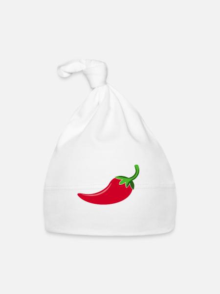 Scharfe Chilly - Baby Bio-Mütze - Weiß - Vorne
