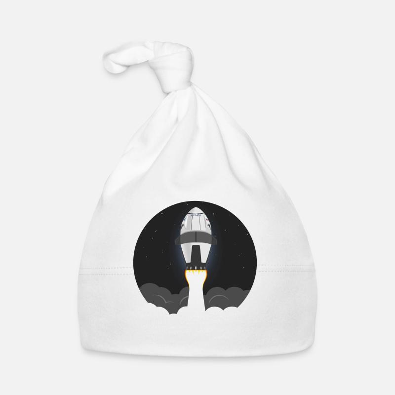 Space shuttle rocket flies into space Organic Baby Cap