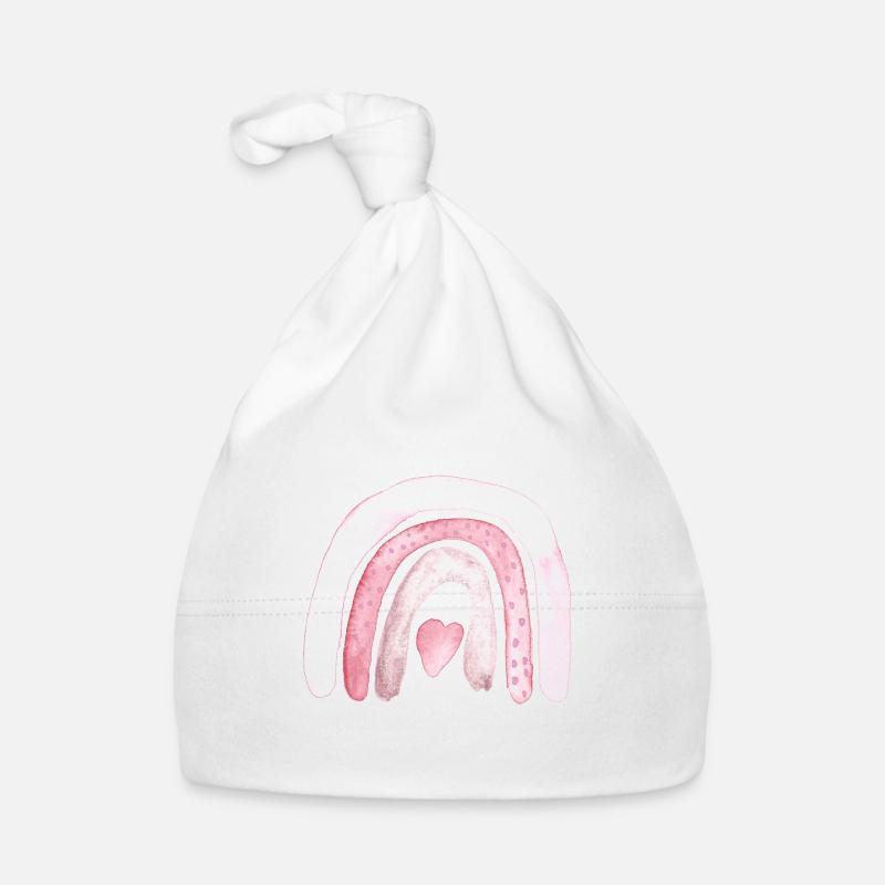 Arc-en-ciel Coeur rose Bonnet bio Bébé