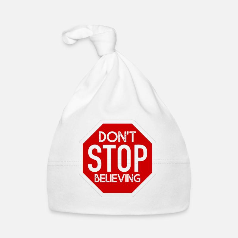 DONT STOP BELIEVING DESIGN - Baby Bio-Mütze - Weiß