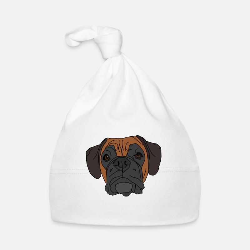 Conception de visage de chien boxer Bonnet bio Bébé