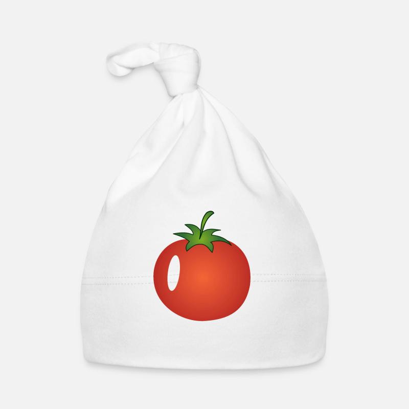 Tomate, Tomaten, rote Tomate, saftige Tomate - Baby Bio-Mütze - Weiß