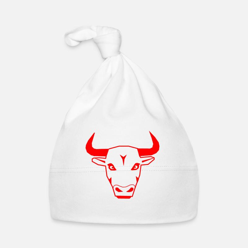Taureau en rouge Bonnet bio Bébé