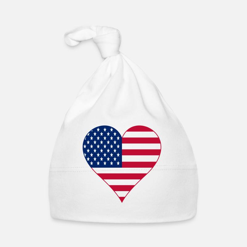 Drapeau des USA comme un coeur Bonnet bio Bébé