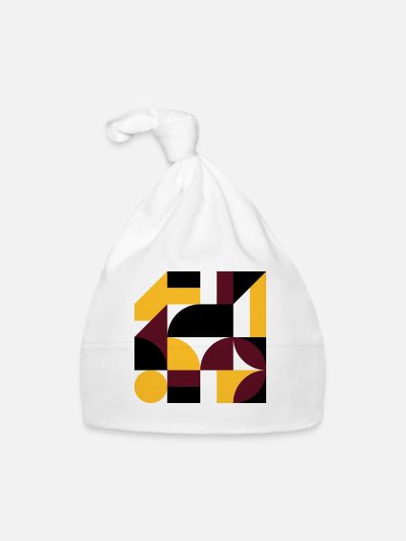 Colorful abstract geometric bauhaus background - Baby Bio-Mütze - Weiß - Vorne