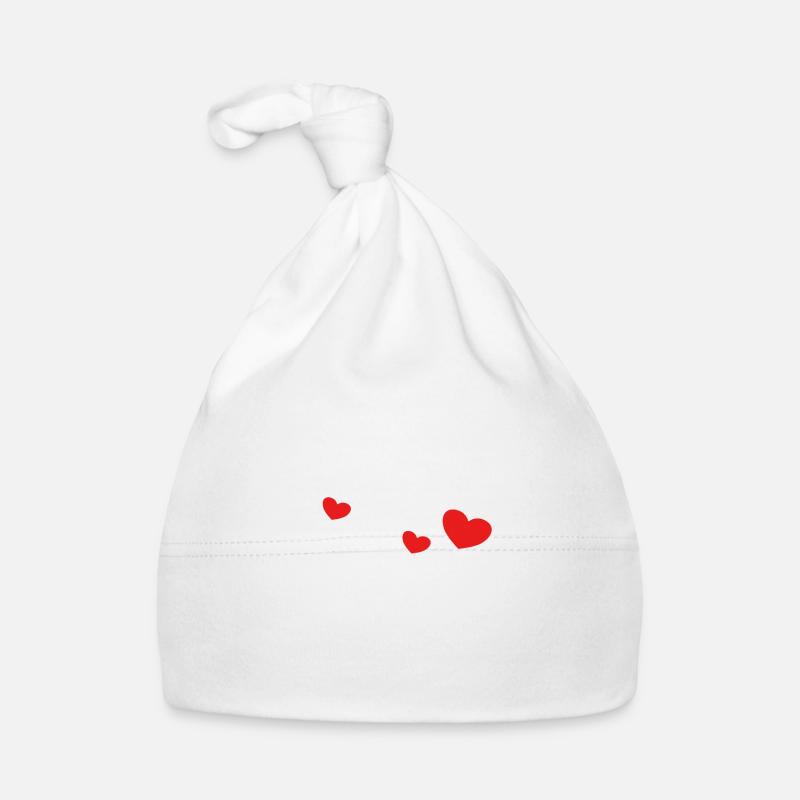 Trois coeurs rouges Bonnet bio Bébé