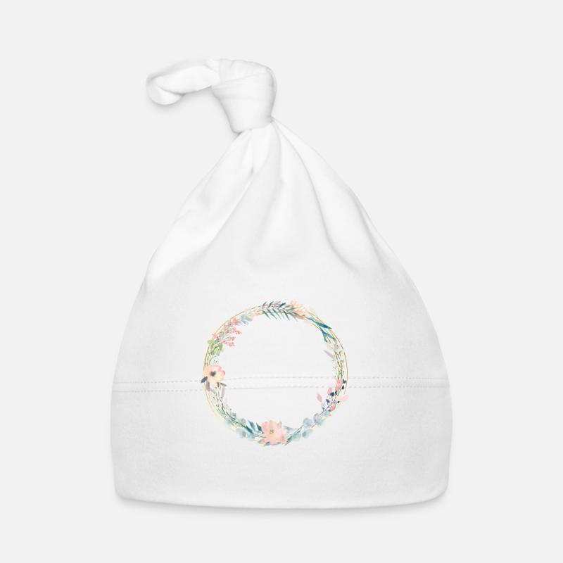 couronne de fleurs rose bleu doux collection de fleurs 2 Bonnet bio Bébé