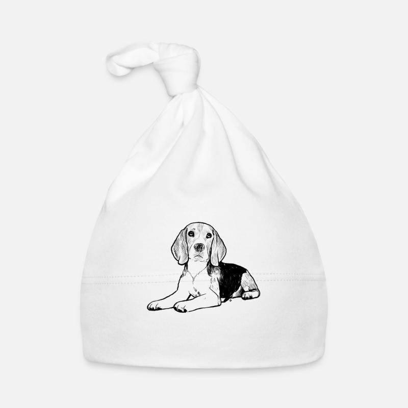 Beagle Sketch Organic Baby Cap