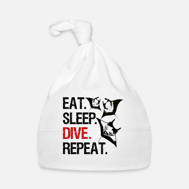 Eat Sleep Dive Repeat - Manta Essaim Bonnet bio Bébé