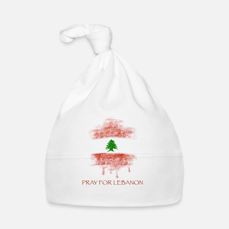 Priez pour le Liban - Bonnet bio Bébé - blanc