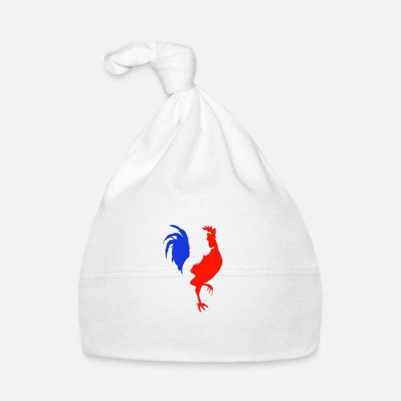 rooster blue white red Organic Baby Cap