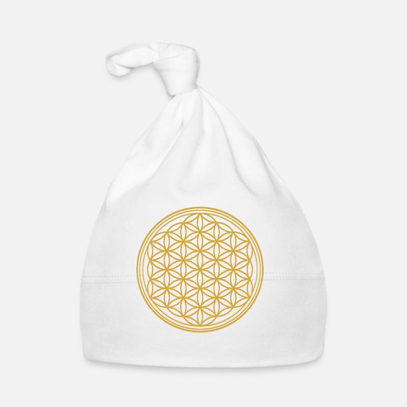 Fleur de vie or - protection et harmonisation Bonnet bio Bébé