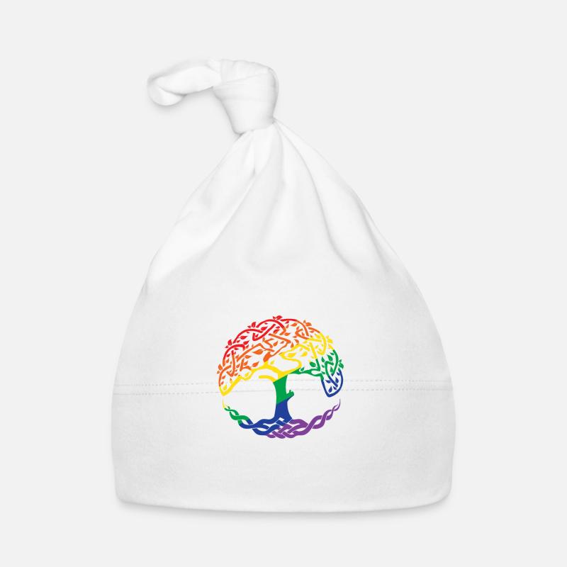 Keltische Symbole Lebensbaum Regenbogen Geschenk Baby Bio-Mütze