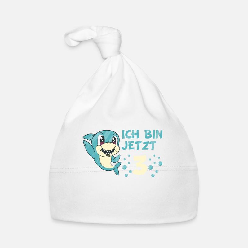 3 Geburtstag Kindergeburtstag Hai Spruch Kind Baby Bio-Mütze
