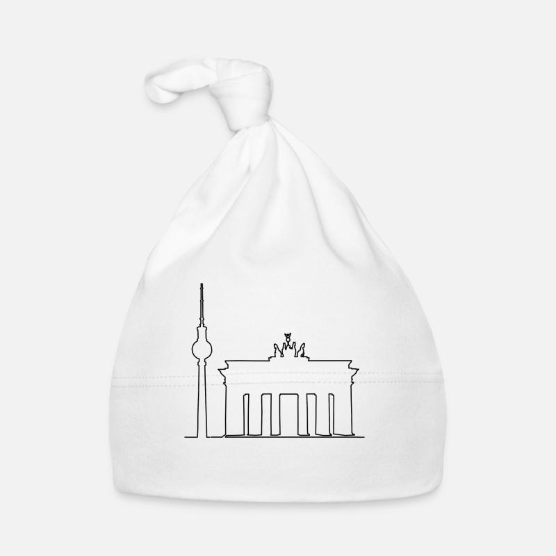 Tour de télévision de Berlin Brandenburger Tor - Bonnet bio Bébé - blanc