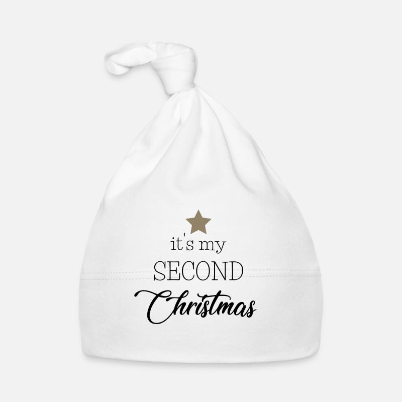 c'est mon deuxième Noël - Bonnet bio Bébé - blanc