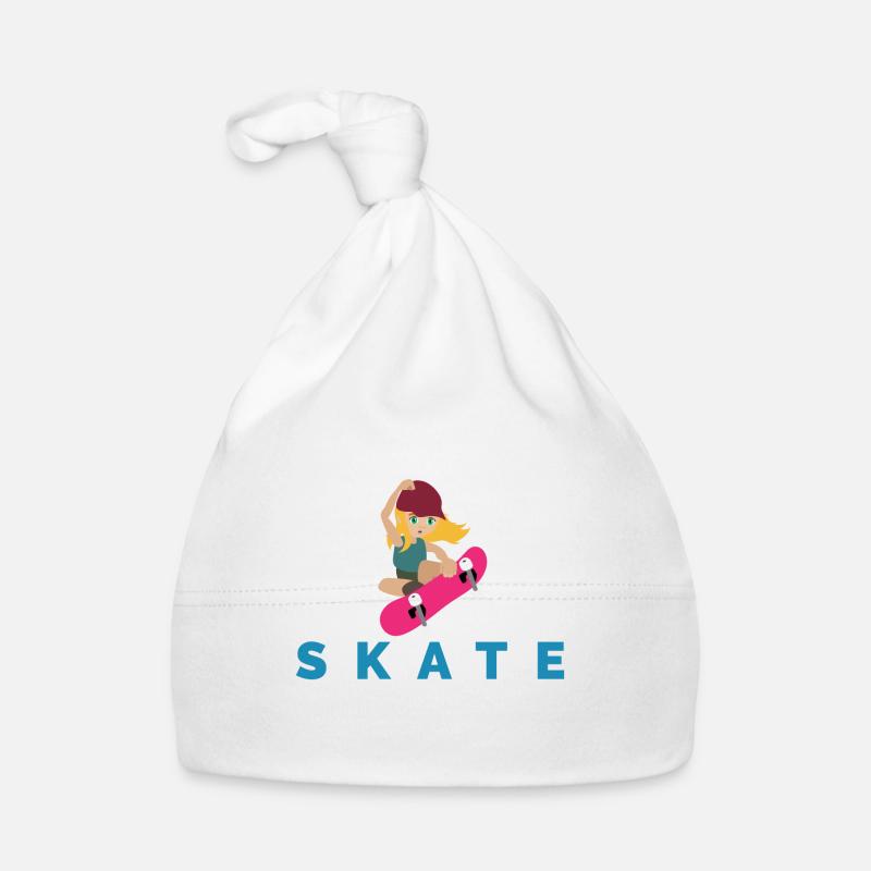 Skate Mädchen Skateboard Skater Geschenkidee Baby Bio-Mütze