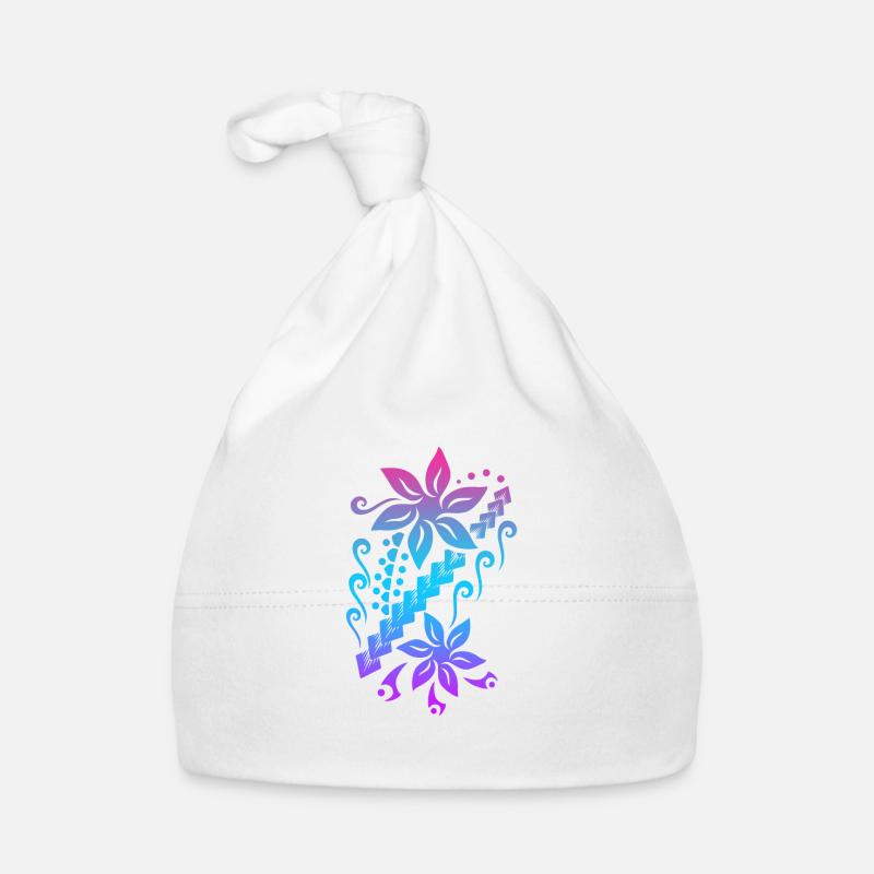 Idée de cadeau de tatouage tribal polynésien de fleur de Samoa Bonnet bio Bébé