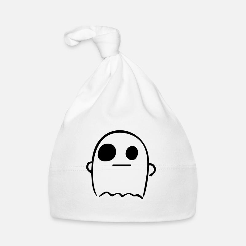 Cute ghost being okay - Organic Baby Cap - white