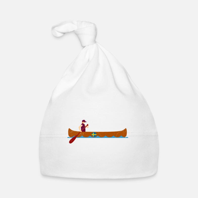 Canoë Canoë Suède Idée cadeau drôle - Bonnet bio Bébé - blanc