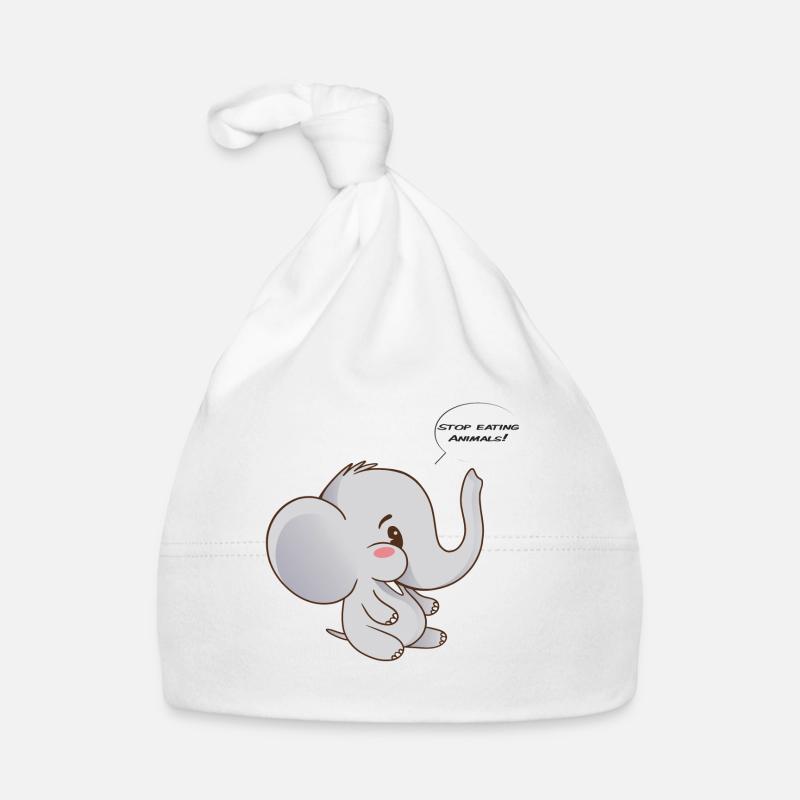 Arrêtez les animaux ! - Bonnet bio Bébé - blanc