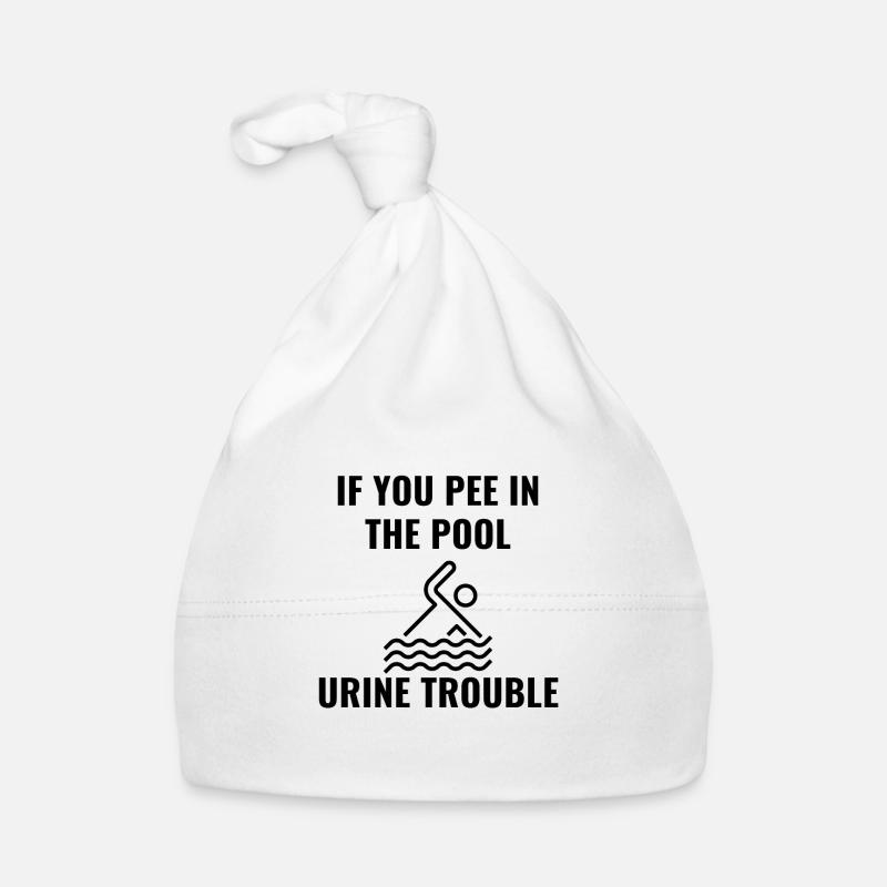 Don't 'PEE in the POOL! - Organic Baby Cap - white