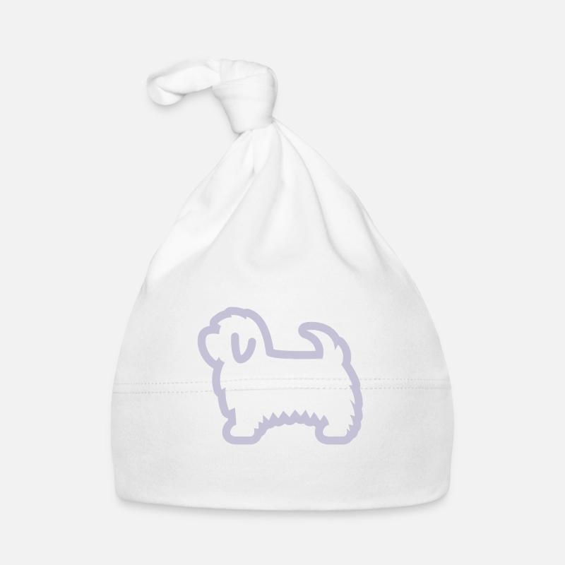 Design bichon havanais - Bonnet bio Bébé - blanc