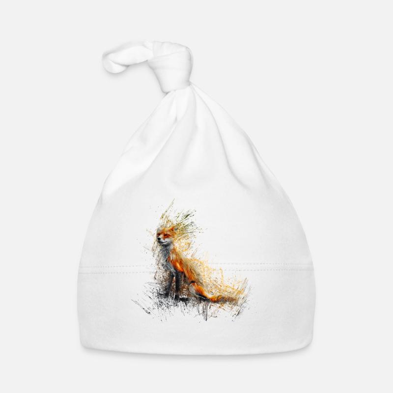 Fox - Organic Baby Cap - white